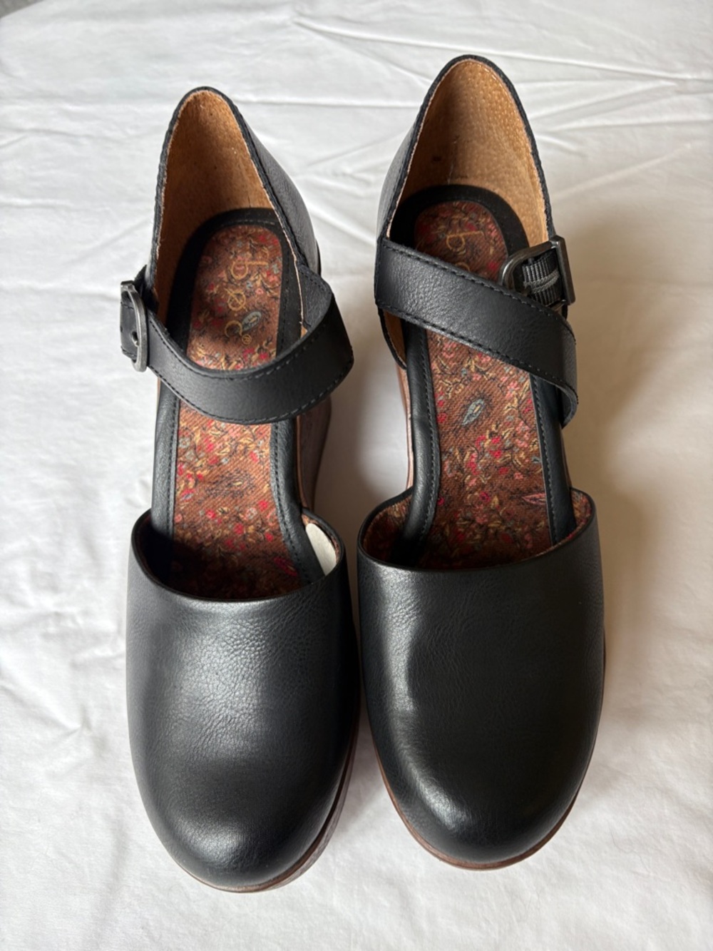 Born BOC ALYSON Black Strap Mary Jane Wedge Heels - Picture 6 of 7